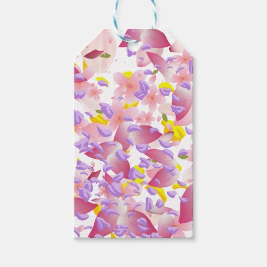 Floral, mixed petals prinf Small Gift Bag Cadeaulabel (Voorkant)