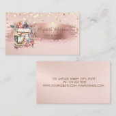 Floral Mixer, Gold Confetti, penseellijn Visitekaartje (Voorkant / Achterkant)