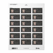 Floral Mixer Gold Foil Confetti Etiket (Full Sheet)