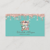 Floral Mixer Roos Gold Drives Mint Green Bakery Visitekaartje (Voorkant)
