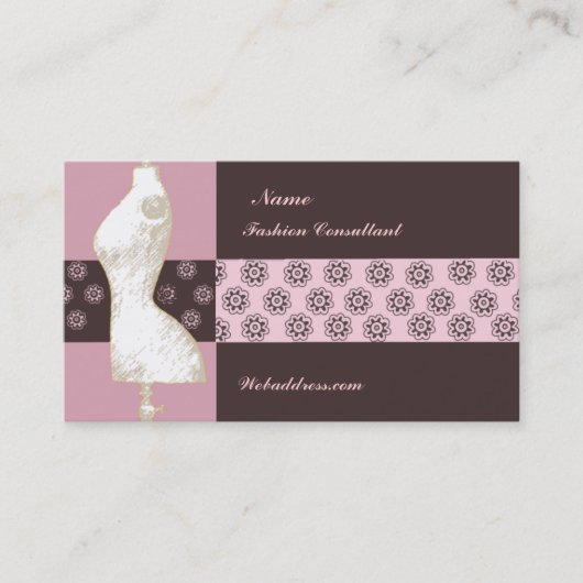 Floral  Mode Design Mannequin Consultant Visitekaartje (Voorkant)
