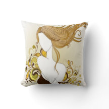 Floral Mode Girl Pillow