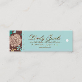  Floral Mode Kleding blauw bruin crème Mini Visitekaartje