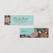  Floral Mode Kleding blauw bruin crème Mini Visitekaartje (Voorkant / Achterkant)