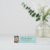  Floral Mode Kleding blauw bruin crème Mini Visitekaartje (Staand voorkant)