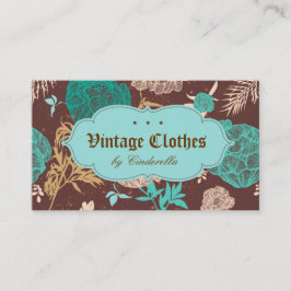  Floral Mode Kleding Blauwgroen Blauw bruin Visitekaartje