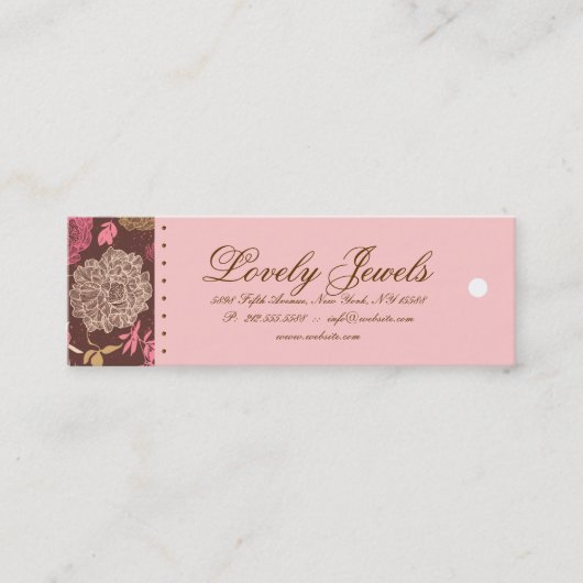  Floral Mode Kleding Roze bruin crème Mini Visitekaartje (Voorkant)