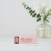  Floral Mode Kleding Roze bruin crème Mini Visitekaartje (Staand voorkant)