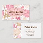  Floral Mode Kleding Roze witte crème Visitekaartje (Voorkant / Achterkant)