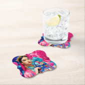 Floral mode prinses met handtas kartonnen onderzetters (Insitu)