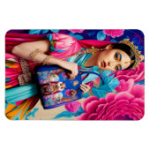 Floral mode prinses met handtas magneet (Horizontaal)