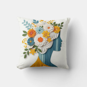Floral Mode Statement in Papercut Style Kussen
