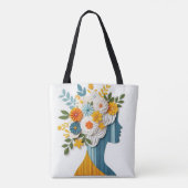 Floral Mode Statement in Papercut Style Tote Bag (Achterkant)