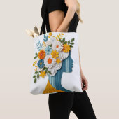 Floral Mode Statement in Papercut Style Tote Bag (Dichtbij)