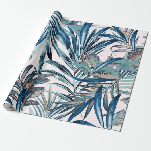 Floral mode tropisch  patroon met palm cadeaupapier (Uitgerold)
