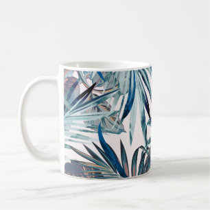 Floral mode tropisch patroon met palm koffiemok