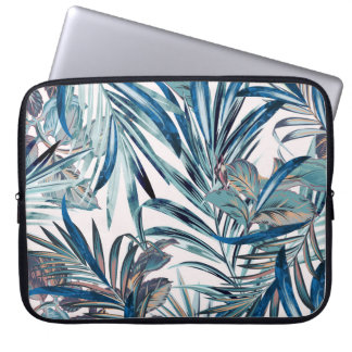 Floral mode tropisch  patroon met palm laptop sleeve