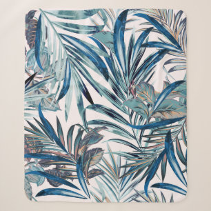 Floral mode tropisch  patroon met palm sherpa deken