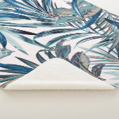 Floral mode tropisch  patroon met palm sherpa deken (3/4)