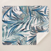 Floral mode tropisch  patroon met palm sherpa deken (Voorkant (horizontaal))
