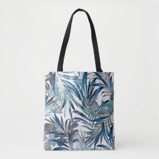 Floral mode tropisch  patroon met palm tote bag