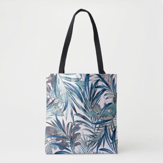 Floral mode tropisch patroon met palm tote bag (Voorkant)