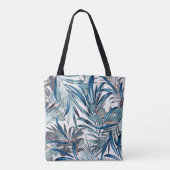 Floral mode tropisch patroon met palm tote bag (Achterkant)