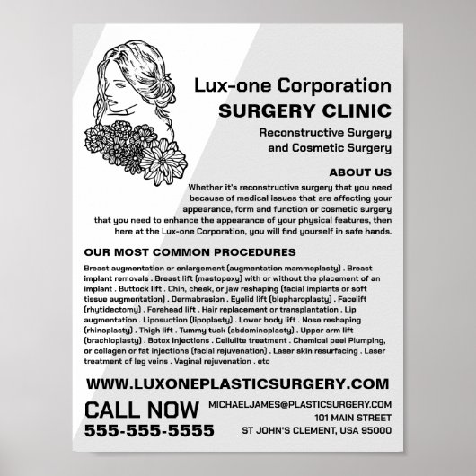 Floral model, plastische chirurg, plastische chiru poster (Voorkant)