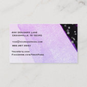 *~* Floral Modern Abstract Glitter Geometric Black Visitekaartje (Achterkant)