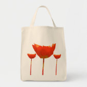 Floral Modern Abstract Sinaasappel Poppy Tote Bag (Voorkant)