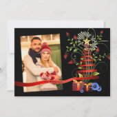 Floral Modern Art kerstboomfoto Feestdagenkaart (Voorkant)