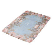 Floral Modern  blauwe roze roze Waterverf Badmat (Gekanteld)