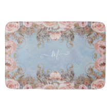 Floral Modern  blauwe roze roze Waterverf