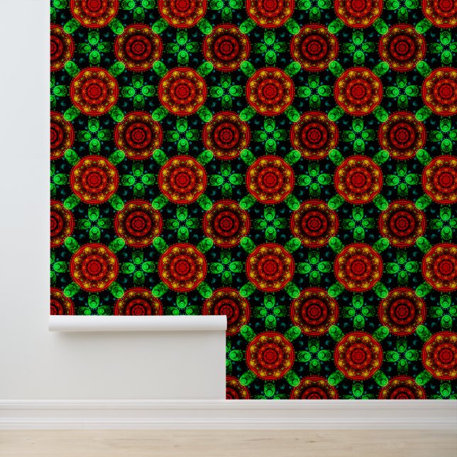 Floral Modern Boho Elegant Abstract Pattern #504 Behang (Applicatie)