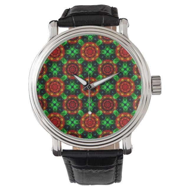 Floral Modern Boho Elegant Abstract Pattern #504 Horloge (Voorkant)