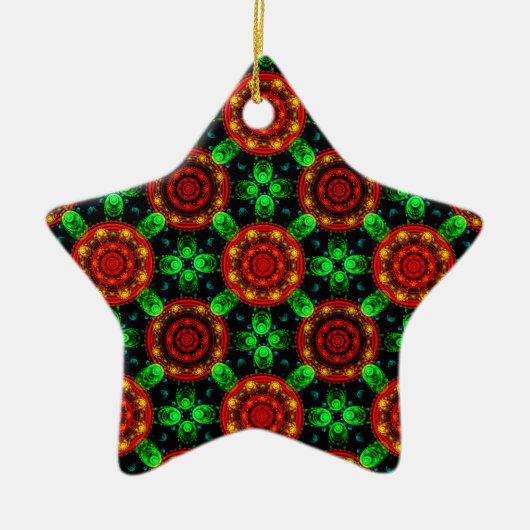 Floral Modern Boho Elegant Abstract Pattern #504 Keramisch Ornament (Voorkant)