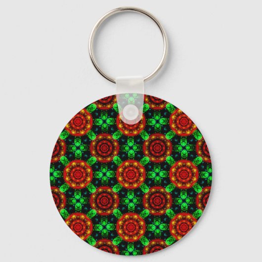 Floral Modern Boho Elegant Abstract Pattern #504 Sleutelhanger (Voorkant)