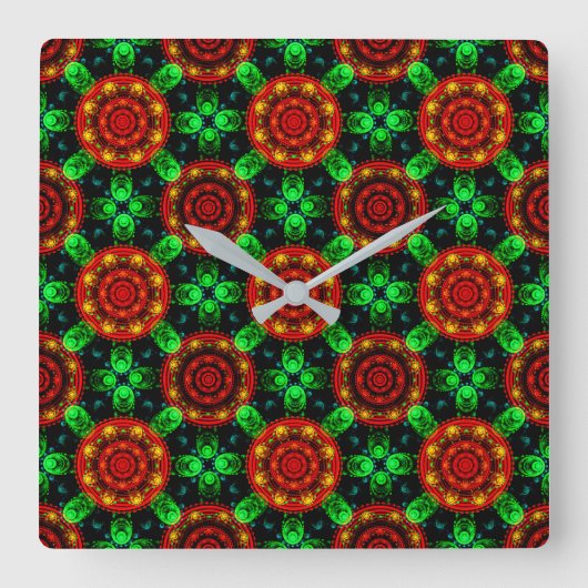 Floral Modern Boho Elegant Abstract Pattern #504 Vierkante Klok (Voorkant)