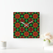 Floral Modern Boho Elegant Abstract Pattern #504 Vierkante Klok (Huis)