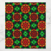 Floral Modern Boho Elegant Abstract Pattern #504 Wijn Etiket (Enkel label)