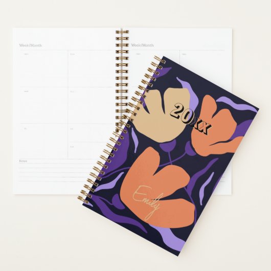 Floral Modern Bold Abstract Gepersonaliseerde Plan Planner (Display)