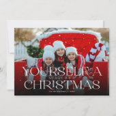 Floral Modern Christmas Volledige foto Feestdagenkaart (Voorkant)