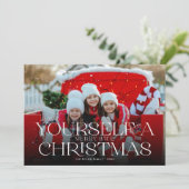 Floral Modern Christmas Volledige foto Feestdagenkaart (Staand voorkant)