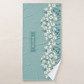 Floral modern dagenblauw meisje badhanddoek (Badhanddoek)