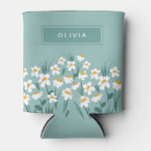 Floral modern dagenblauw meisje blikjeskoeler (Voorkant)