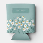 Floral modern dagenblauw meisje blikjeskoeler (Achterkant)