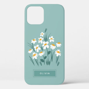 Floral modern dagenblauw meisje Case-Mate iPhone case