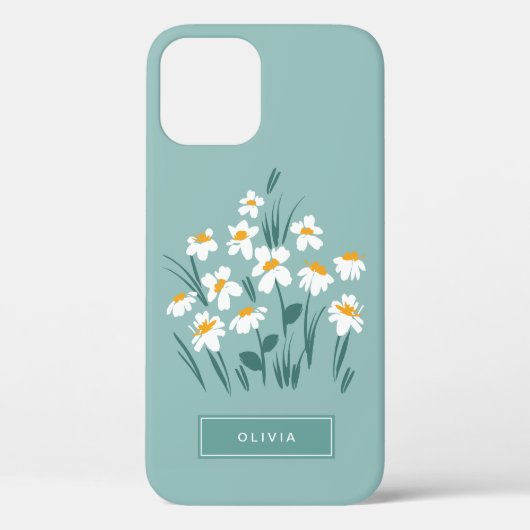 Floral modern dagenblauw meisje Case-Mate iPhone case (Achterkant)