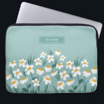 Floral modern dagenblauw meisje laptop sleeve<br><div class="desc">Florale moderne,  stijlvolle,  stijlvolle,  stijlvolle,  stijlvolle,  stijlvolle laptophoes.</div>