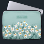 Floral modern dagenblauw meisje laptop sleeve<br><div class="desc">Florale moderne,  stijlvolle,  stijlvolle,  stijlvolle,  stijlvolle,  stijlvolle laptophoes.</div>